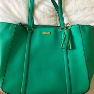 Kate Spade leather carry all in turquoise